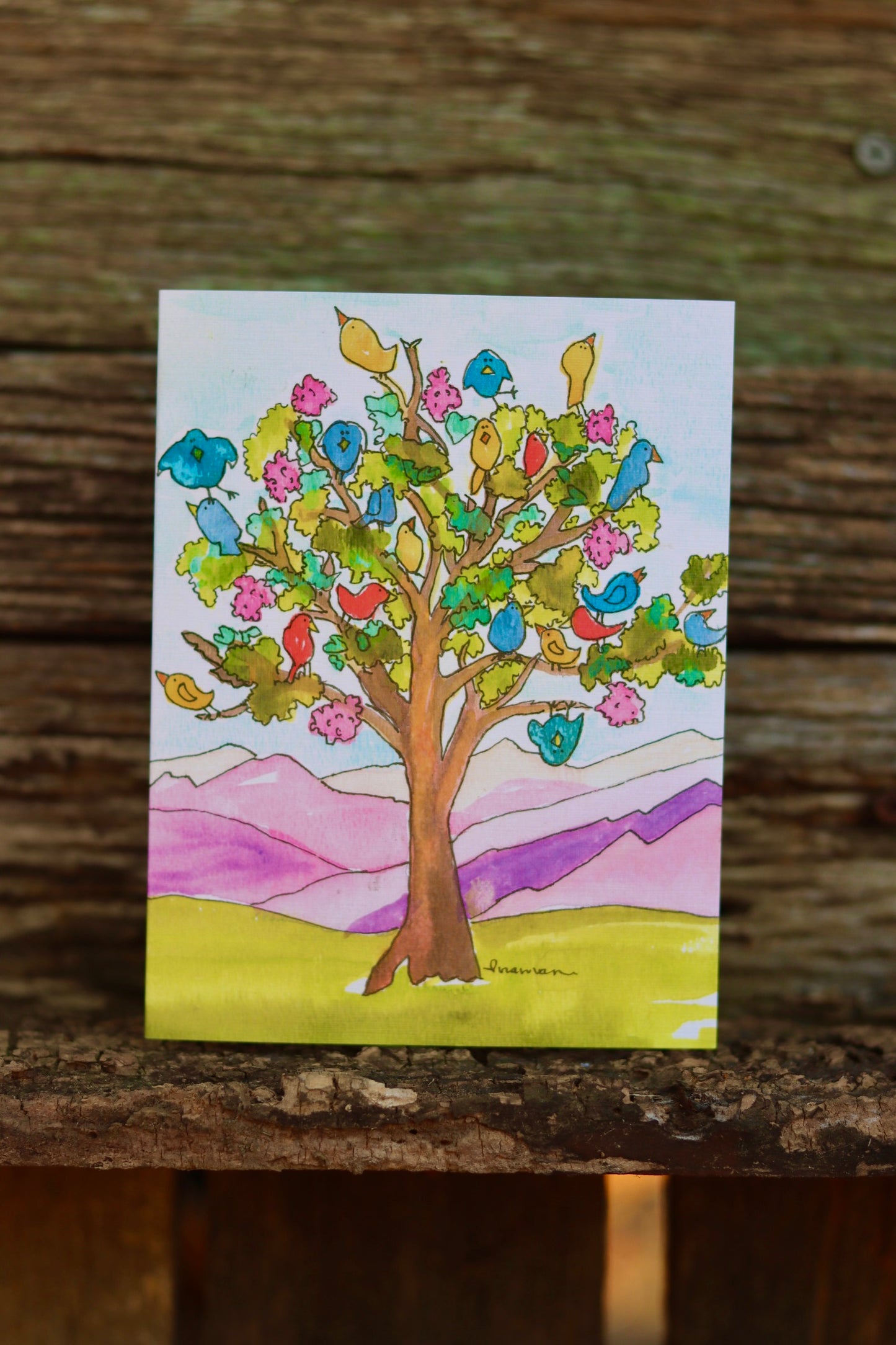 Flock of Fun Birds in a Tree