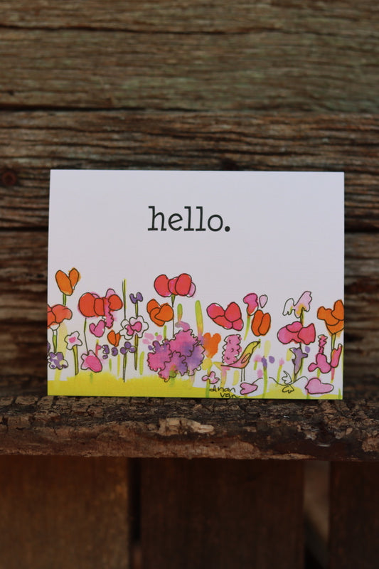 'Hello' Red and Purple Flowers