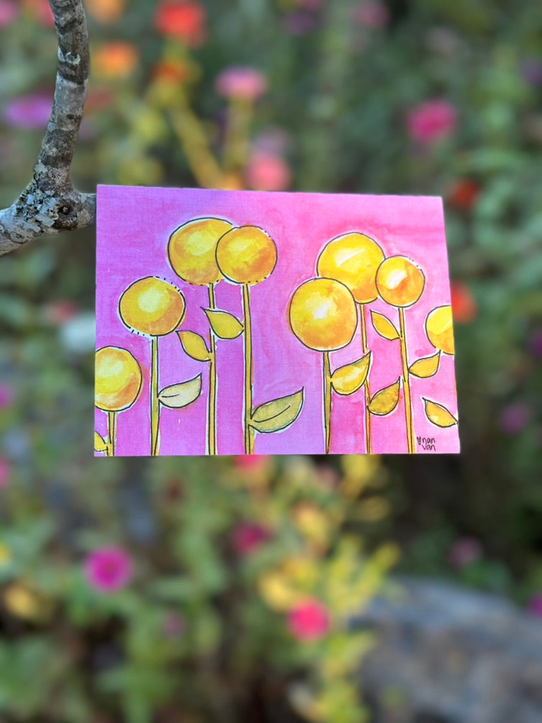 Round Yellow Fun Flowers