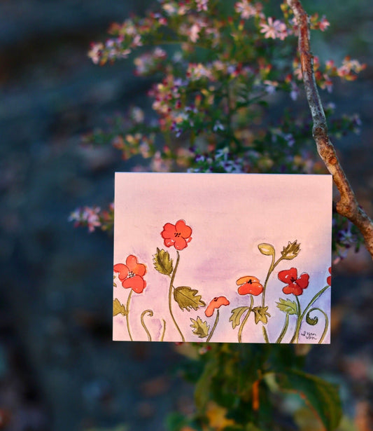 Red Poppy Purple Sky