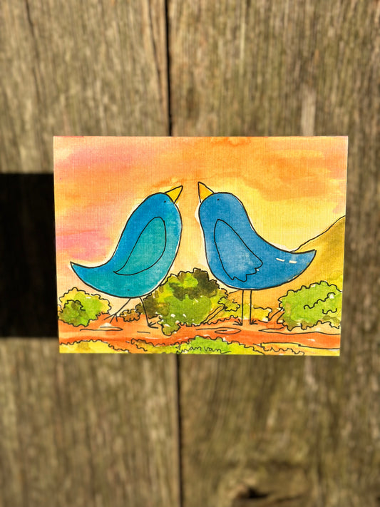 Best Friend Birdies at Sunset
