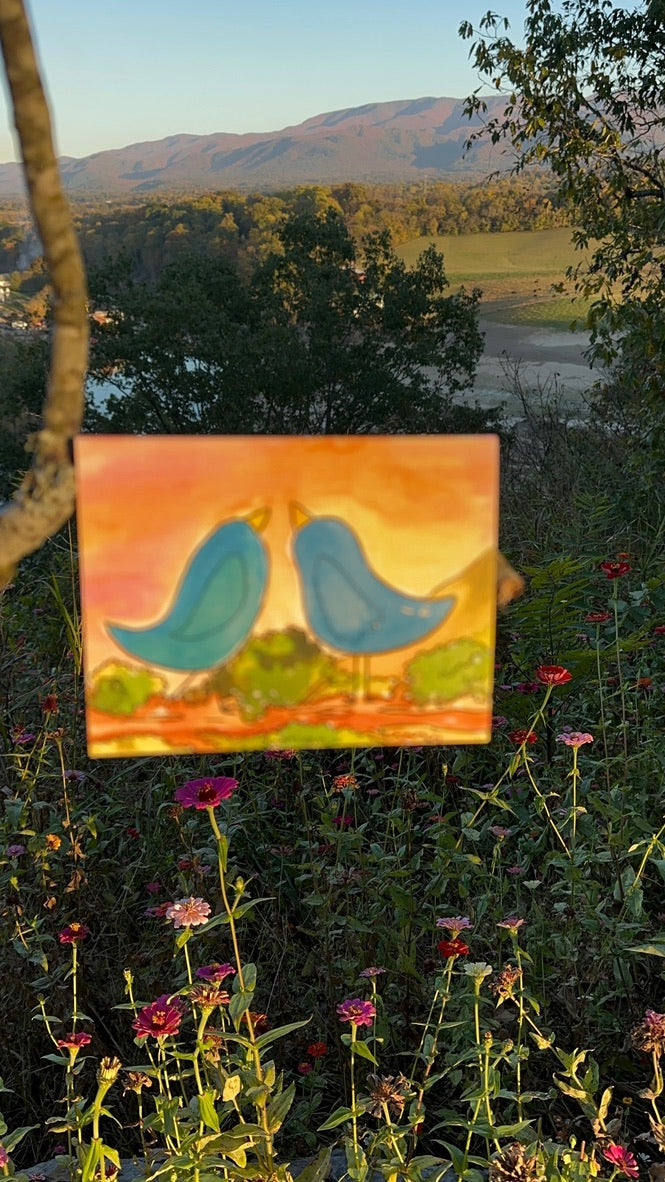 Best Friend Birdies at Sunset