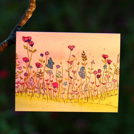 Wildflowers Pink Sunset