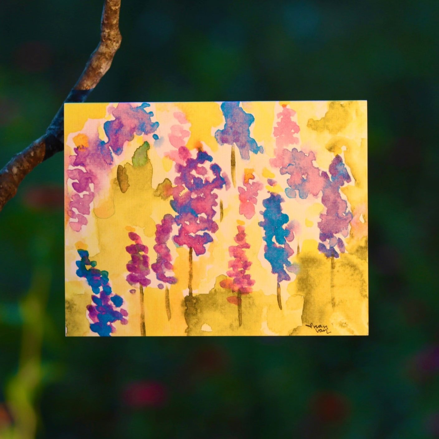 Bluebonnets serene greeting card