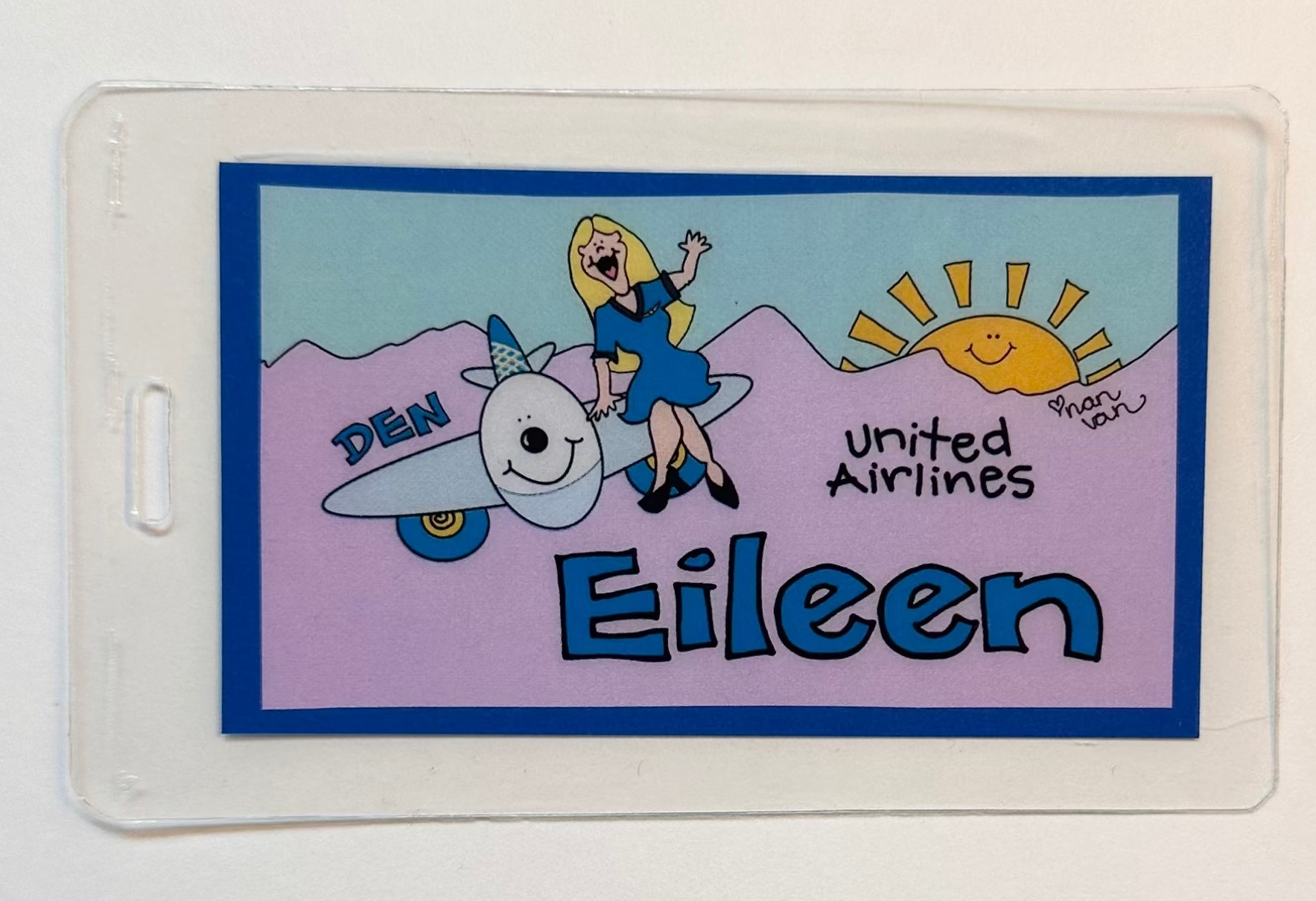 Our most popular design is the flight attendant on a wing!  This design has been a fan favorite for 30 years!  Name your airline, your base and your hairstyle andI'll go from there!!!  As always, loop is included!