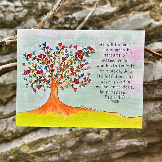 He will be like a tree planted Psalm 1:3 Scripture Greeting Card