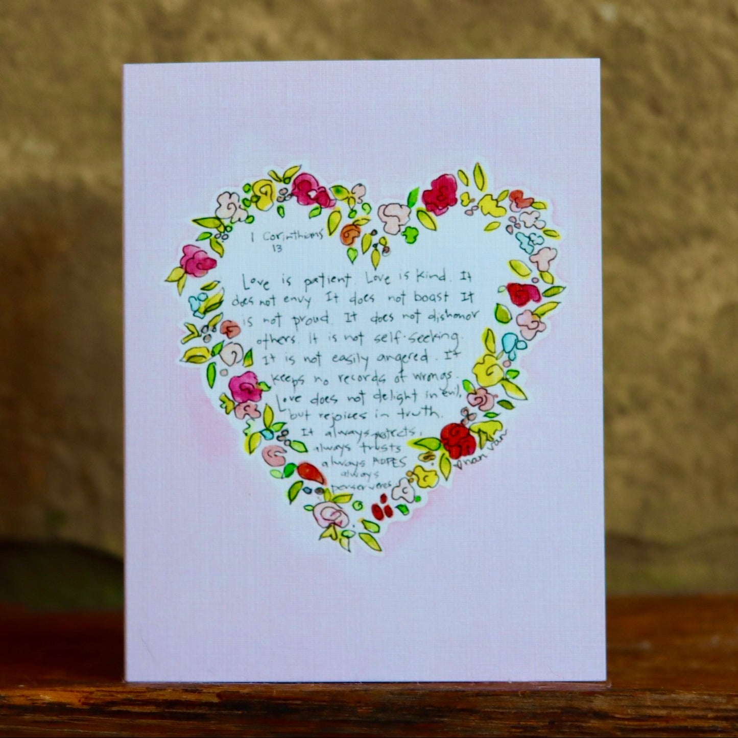 Love is patient love is kind 1 corinthians 13 greeting card valentines day