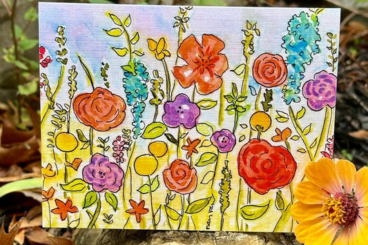 Lovely Colorful Wildflowers of all Colors Greeting Card