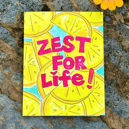 Zest for Life Lemons Floating in Water Greeting Card